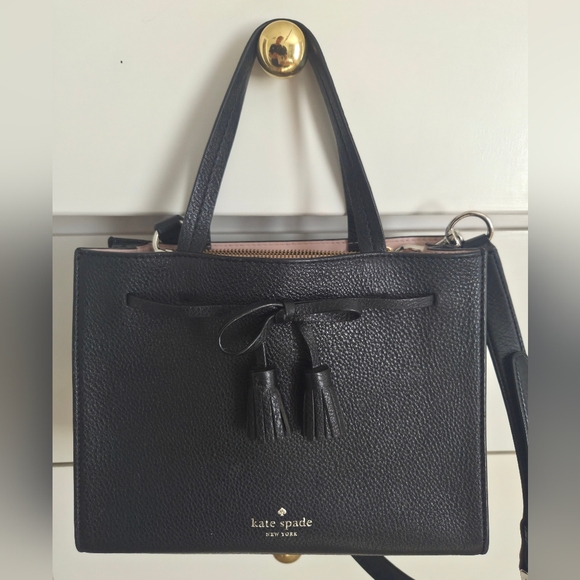 Kate S pade new york Hayes Street Isobel Small Leather Satchel Black 420053 - Picture 5 of 6